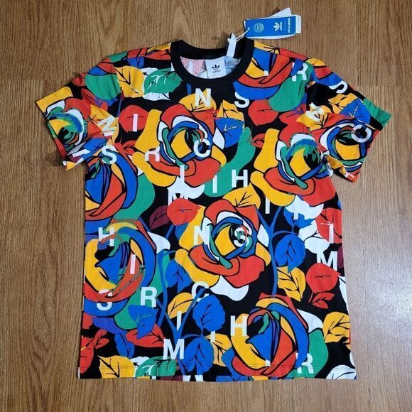 Adidas X Richi Mnisi Floral Art Tee Shirt Women's Size Medium M Designer Edition - Picture 7 of 10